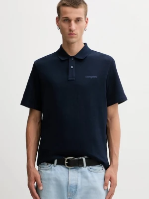 Tommy Jeans polo bawełniane męski kolor granatowy gładki DM0DM22415