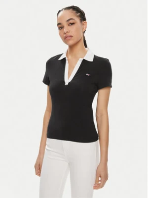 Tommy Jeans Polo Contrast DW0DW17225 Czarny Slim Fit