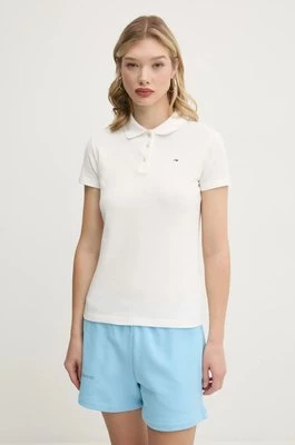 Tommy Jeans polo damski kolor beżowy DW0DW20160