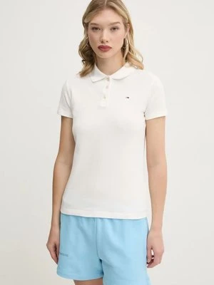 Tommy Jeans polo damski kolor beżowy DW0DW20160