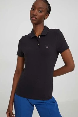 Tommy Jeans polo damski kolor czarny DW0DW17220