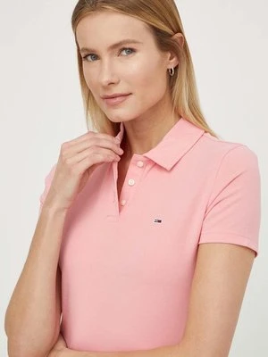 Tommy Jeans polo damski kolor różowy DW0DW17220