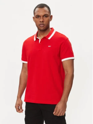 Tommy Jeans Polo DM0DM18313 Czerwony Regular Fit