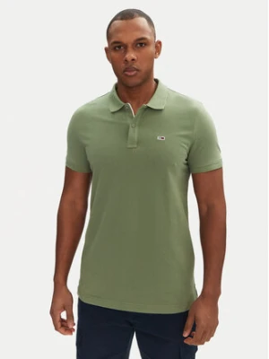 Tommy Jeans Polo DM0DM20676 Zielony Slim Fit