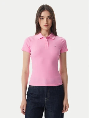 Tommy Jeans Polo DW0DW22327 Różowy jasny Slim Fit