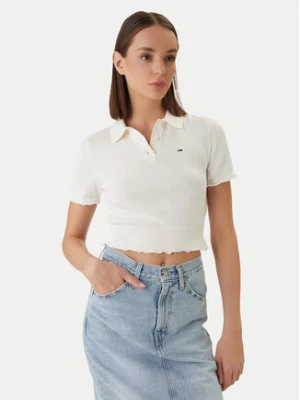 Tommy Jeans Polo DW0DW22597 Biały Slim Fit