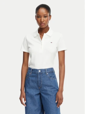 Tommy Jeans Polo DW0DW22820 Kremowy Regular Fit