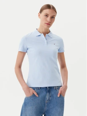 Tommy Jeans Polo Essential DW0DW20160 Błękitny Slim Fit