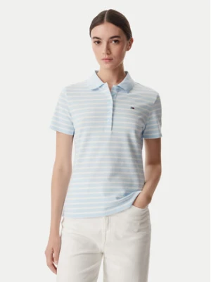 Tommy Jeans Polo Essential DW0DW22820 Niebieski jasny Regular Fit