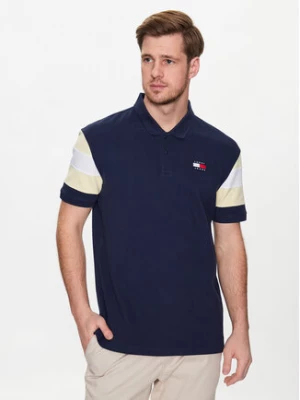 Tommy Jeans Polo Fabric Mix DM0DM16221 Granatowy Relaxed Fit