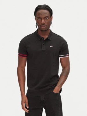 Tommy Jeans Polo Flag Cuff DM0DM21306 Czarny Slim Fit