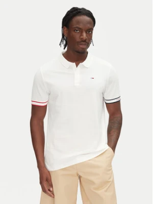 Tommy Jeans Polo Flag Cuff DM0DM21306 Écru Slim Fit