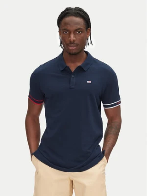 Tommy Jeans Polo Flag Cuff DM0DM21306 Granatowy Slim Fit