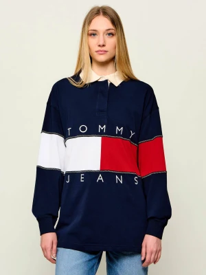 Tommy Jeans Polo FLAG RUGBY | Oversize fit granatowy