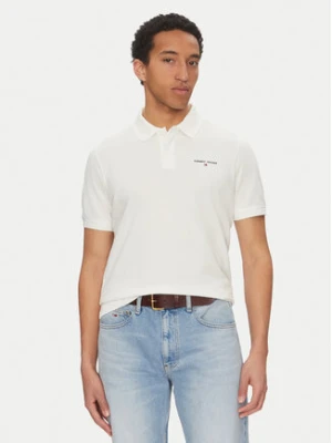 Tommy Jeans Polo Linear DM0DM20914 Biały Regular Fit