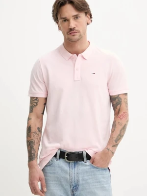 Zdjęcie produktu Tommy Jeans polo męskie bawełniane różowy