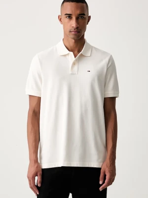 Tommy Jeans polo męskie bawełniane beżowy