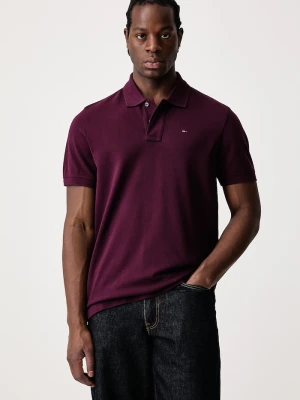 Tommy Jeans polo męskie bawełniane bordowy