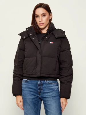 Tommy Jeans Puchowa kurtka ALASKA GRID | Cropped Fit czarny