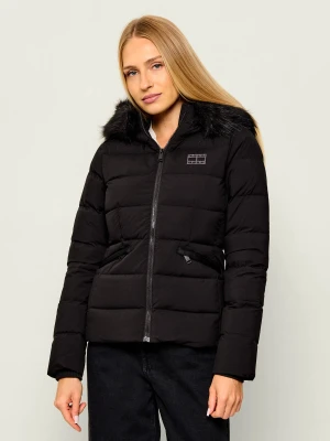 Tommy Jeans Puchowa kurtka | Slim Fit | shearling czarny