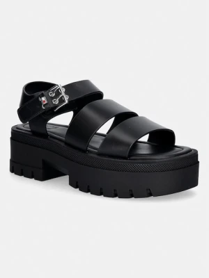 Tommy Jeans sandały damskie skórzane TJW STRAPS LEATHER MAX SANDAL