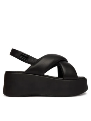 Tommy Jeans Sandały Padded Strap Wedge Sandals EN0EN02946 Czarny