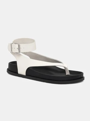 Tommy Jeans sandały skórzane TJW ANKLE STRAP SANDAL damskie kolor beżowy EN0EN02873