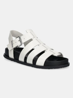 Tommy Jeans sandały skórzane TJW FISHERMAN PATENT SANDAL damskie kolor biały EN0EN02874