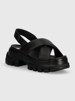 Tommy Jeans sandały TJW CHUNKY CITY SANDAL damskie kolor czarny na platformie EN0EN02525