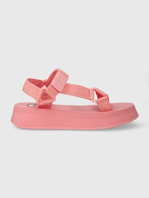 Tommy Jeans sandały TJW EVA SANDAL damskie kolor różowy na platformie EN0EN02466