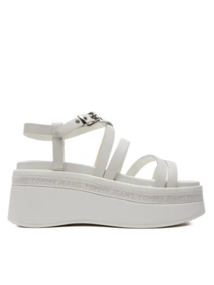 Tommy Jeans Sandały Tjw Strappy Wedge Sandal EN0EN02516 Écru