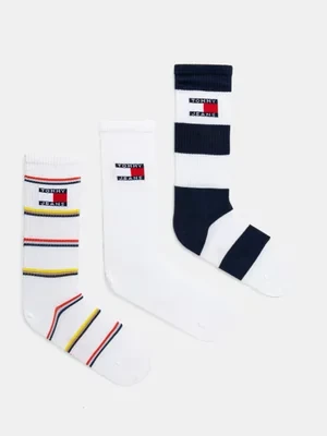 Tommy Jeans skarpetki 3-pack kolor biały 701232734