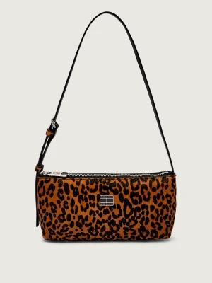 Tommy Jeans Skórzana torebka na ramię LEOPARD