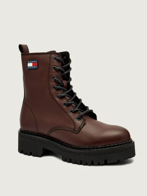 Tommy Jeans Skórzane botki na platformie