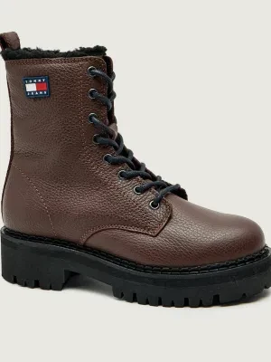 Tommy Jeans Skórzane botki | shearling