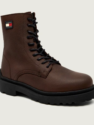 Tommy Jeans Skórzane buty wysokie
