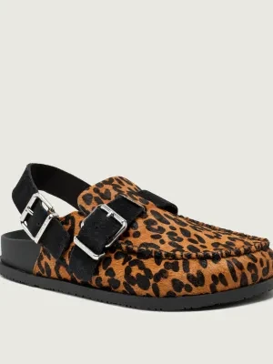 Tommy Jeans Skórzane mule LEOPARD