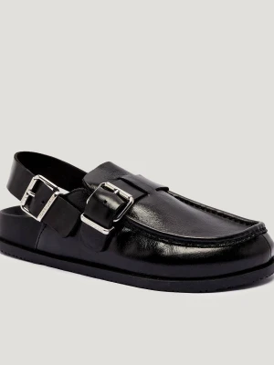 Tommy Jeans Skórzane mule SHINY