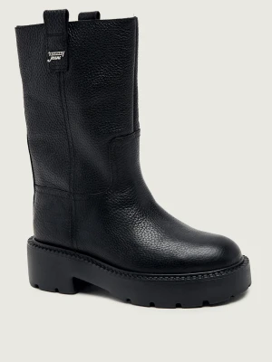 Tommy Jeans Skórzane oficerki czarny