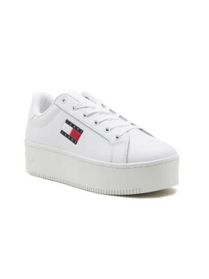Tommy Jeans Skórzane sneakersy biały