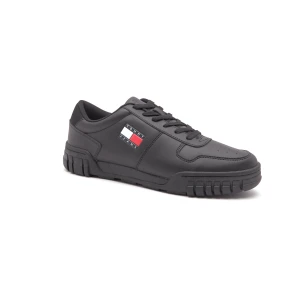 Tommy Jeans Skórzane sneakersy czarny