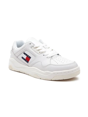 Tommy Jeans Skórzane sneakersy NEW BASKET biały