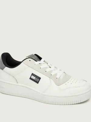 Tommy Jeans Skórzane sneakersy RETRO BASKET biały