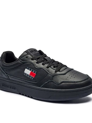 Tommy Jeans Skórzane sneakersy Tjm Cupsole czarny