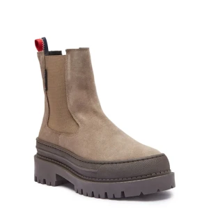Tommy Jeans Skórzane sztyblety Foxing Chelsea