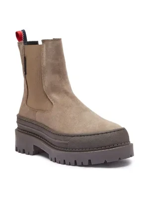 Tommy Jeans Skórzane sztyblety Foxing Chelsea