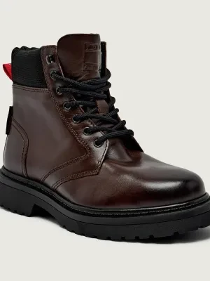 Tommy Jeans Skórzane trapery TJM LACE UP BOOT
