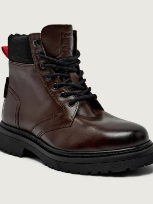 Tommy Jeans Skórzane trapery TJM LACE UP BOOT