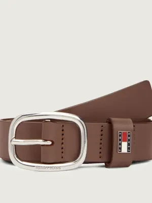 Tommy Jeans Skórzany pasek OVAL 3.0