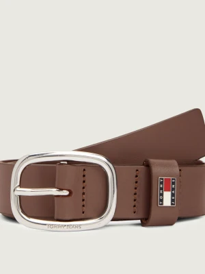 Tommy Jeans Skórzany pasek OVAL 3.0